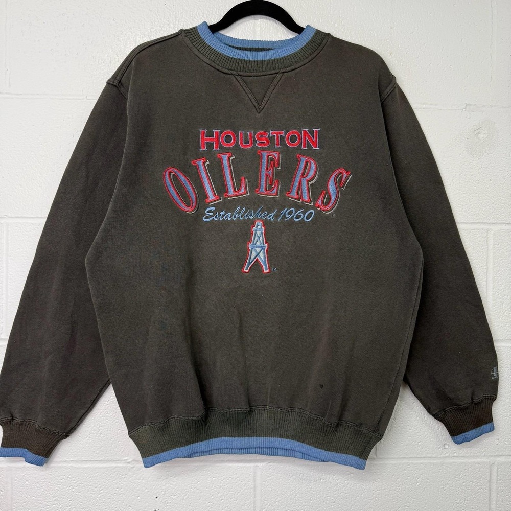 Vintage 90s Houston Oilers NFL Logo Athletic Football Sz M Crewneck Sweatshirt